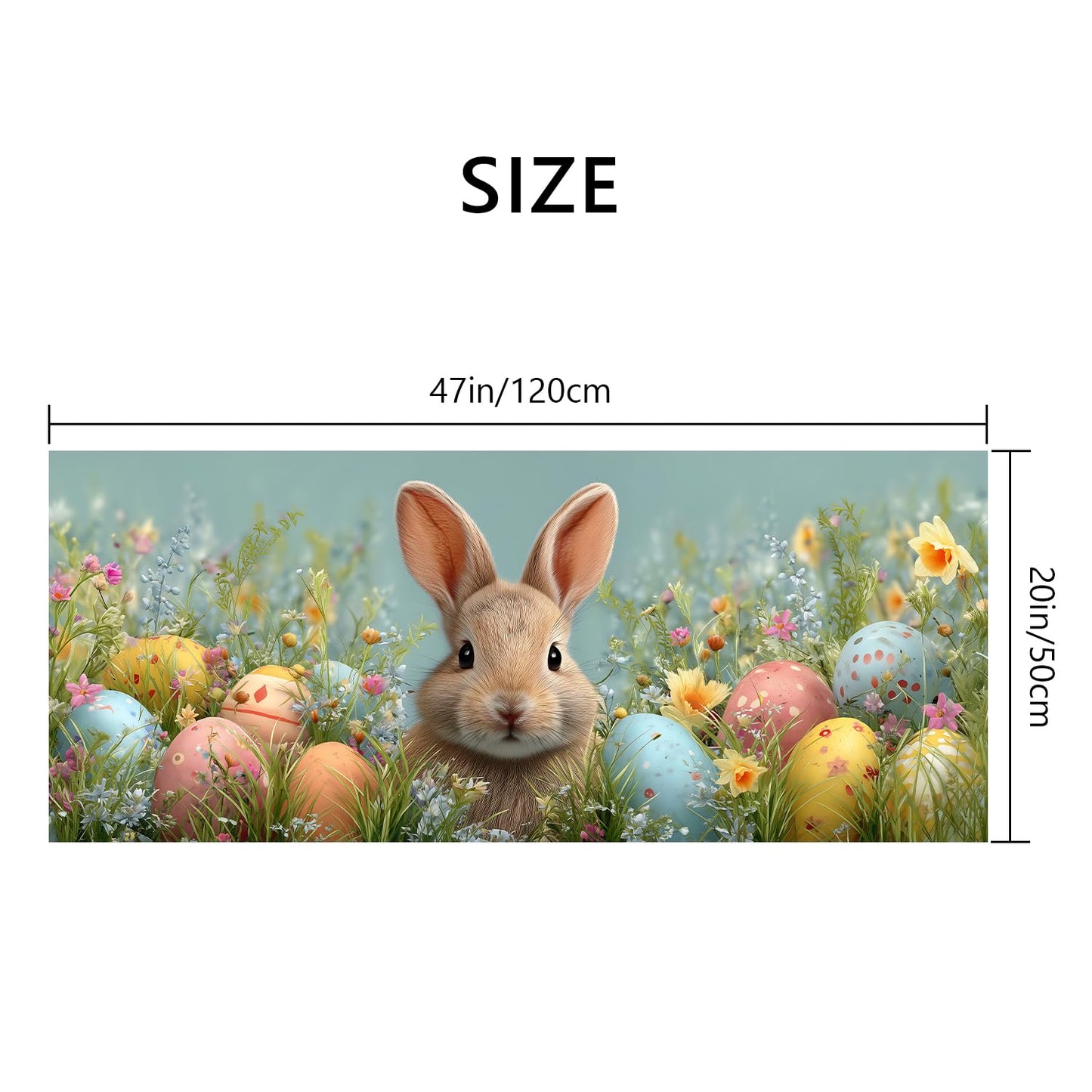 LEIWEIHOPE Runner Rug 20x47 inch, Non-Slip Waterproof Laundry Room Rug,Spring Summer Holiday Kitchen Runner with Festive Designs,Indoor Decorative Mat for Home (Rabbit, 20x47 inch)