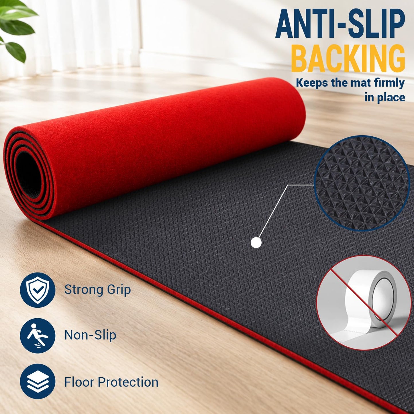 Red Carpet Runner for Party,3x20 Feet Non-Slip Waterproof Aisle Runner Carpet Rugs with Rubber Backing Perfect for Festival Celebration,Prom Proposal & Wedding, Graduation Ceremony, Award Ceremony