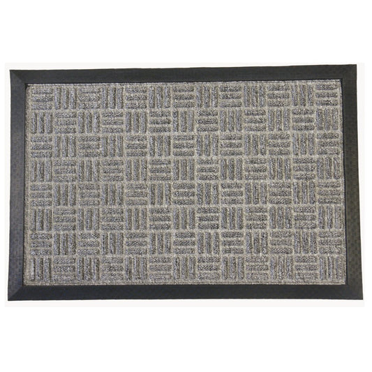 Rubber-Cal 03-197-ZWGR"Wellington" Rubber Carpet Door Absorbent Mat, 4' x 6', Gray