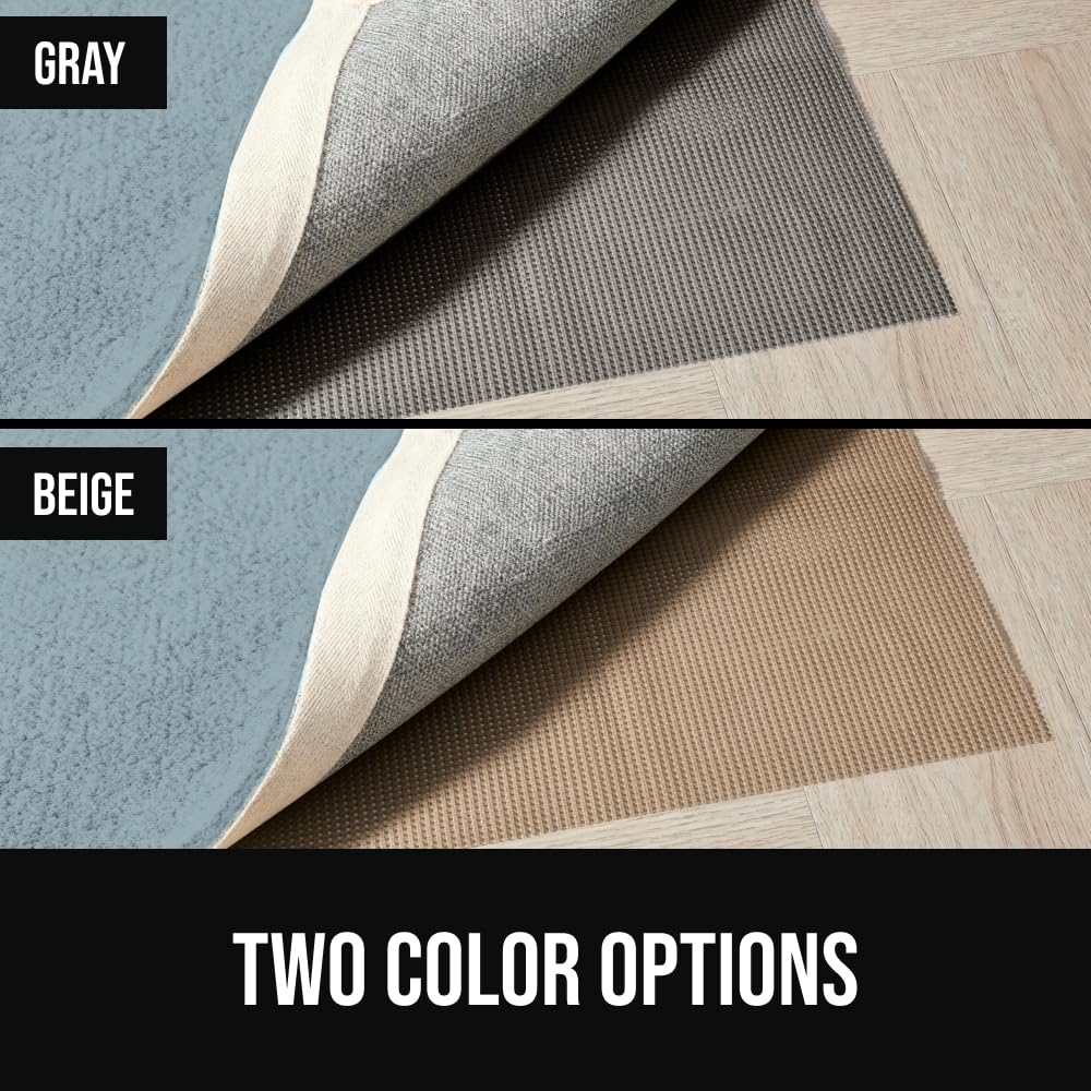 GORILLA GRIP® Premium Dual Sided Thick 2x6 Rug Gripper Pad for Hardwood Floors, Breathable Slip Resistant Pad Grips Under Carpet Area Rugs for Hard Surface Floor Protection, Easy Trim Mats, Beige