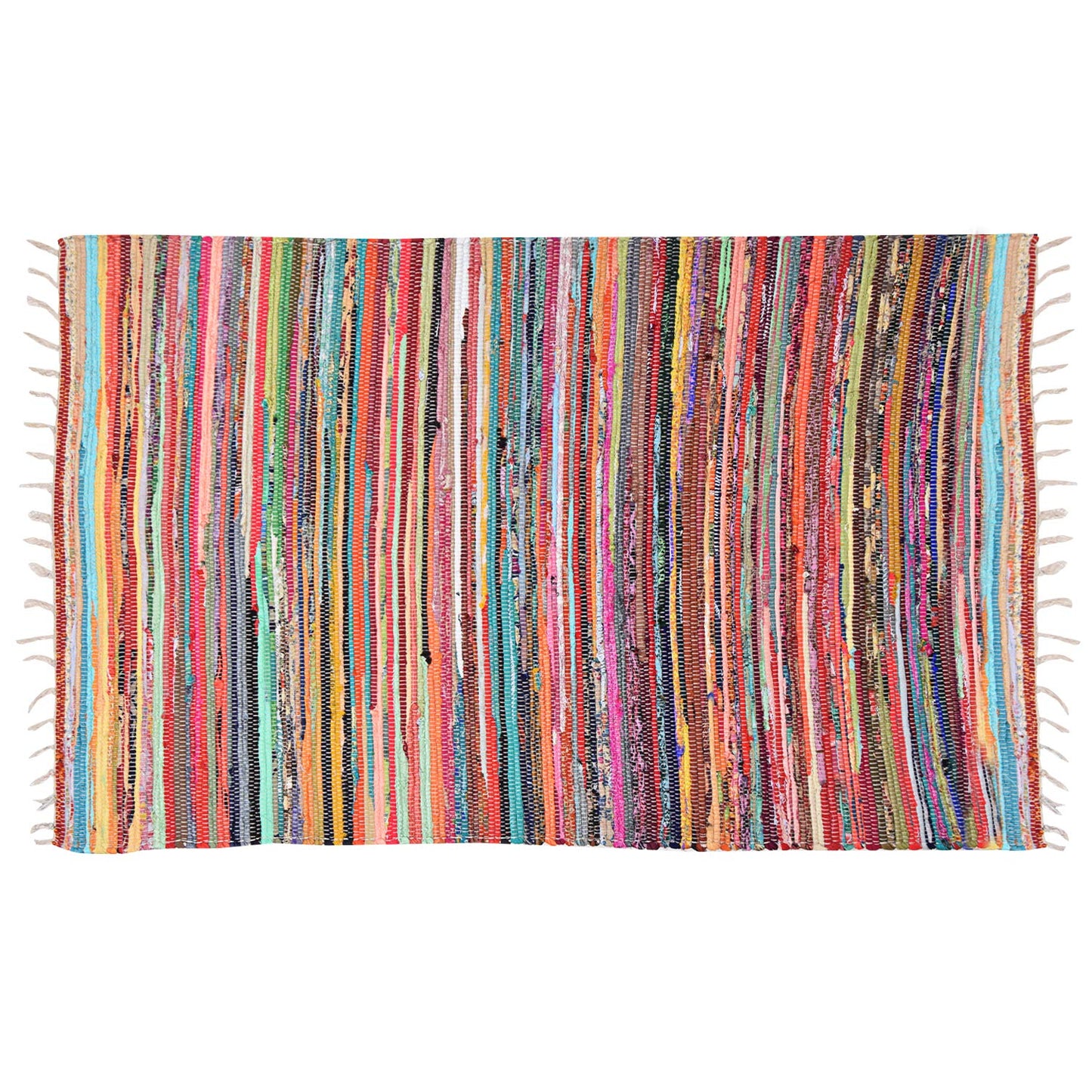 Marubhumi Reversible Area Runner Chindi Rug for Bedroom, Living Room, Kitchen, or Laundry Room 100% Recycled Cotton (20"x 32") - Unique Multi Colors