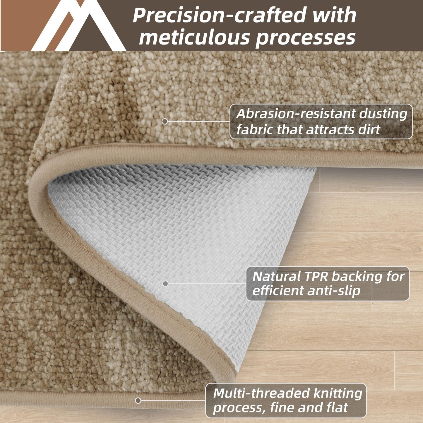 COSY HOMEER Entryway Rugs Doormat 32"x48", Non-Slip Absorbent Polyester, Washable Rugs for Front Door, Dirty Paws & High Traffic Areas, Beige