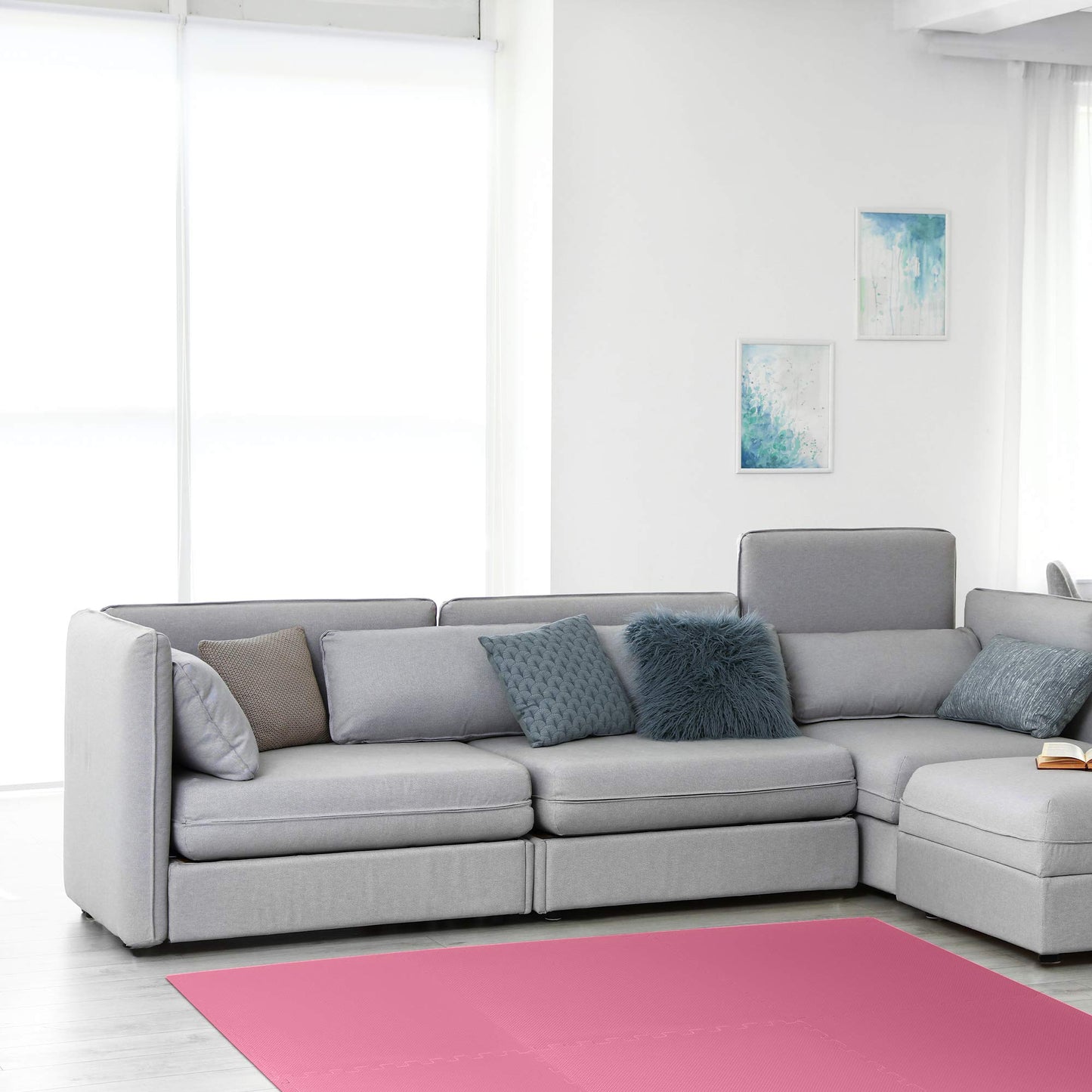 We Sell Mats 1/2 Inch Thickness Multipurpose EVA Foam Floor Tiles, Interlocking Floor Mat for Indoor Gym and Home Use, 24 in x 24 in, Pink, 24 Square Feet (6 Tiles)