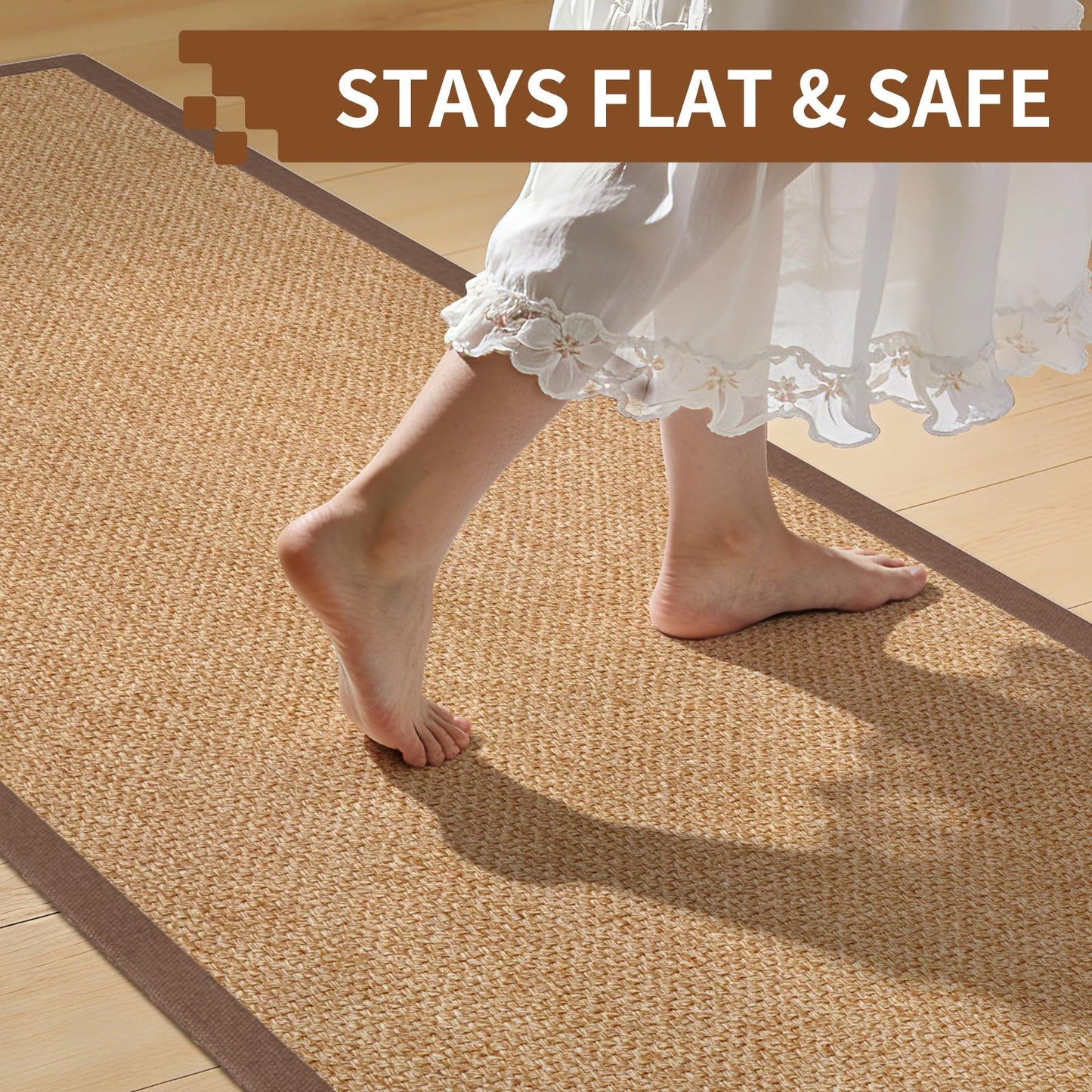 YDKGL 3x5 ft Entryway Area Rug Hallway Kitchen Runner Rug Floor Mat Brown