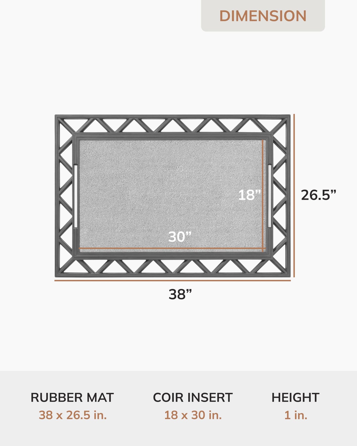 Anji Mountain BriteStep with LED Lights, Front Door Mat - Pressure-Activated Welcome Mat, All-Weather, Outdoor Doormat 18x30 Coir Insert, Wireless 3AA, Auto Shut-Off, 38x26.5in