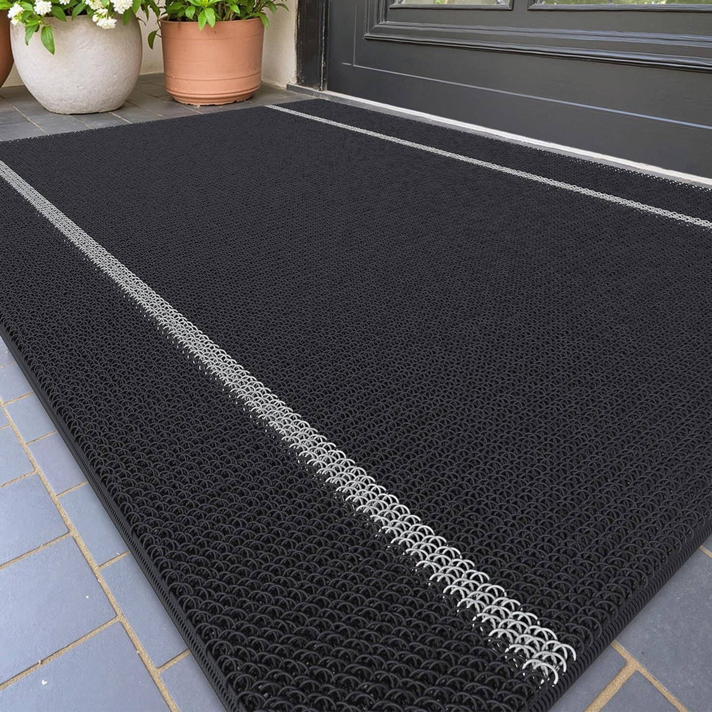 Color&Geometry Front Door Mat (1-Black, 24"x36")