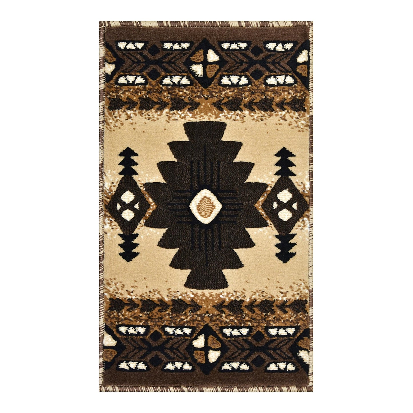 YHSF South West Native American Area Rug C318 - Easy Clean, Thick, Soft, Durable Native Tribal American Indian Inspired Rug for Bedroom/Living Room and More - Berber, 16 Inches x 28 Inches