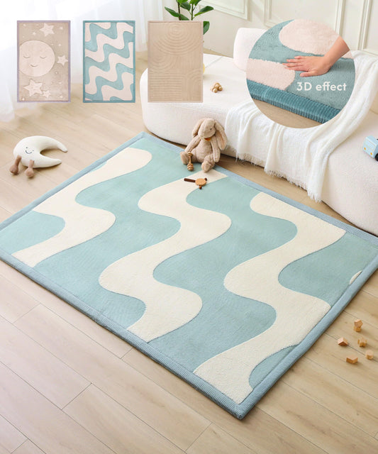 Hakuna Matte CloudRise Baby Play Mat for Floor 60" x 80" Waves