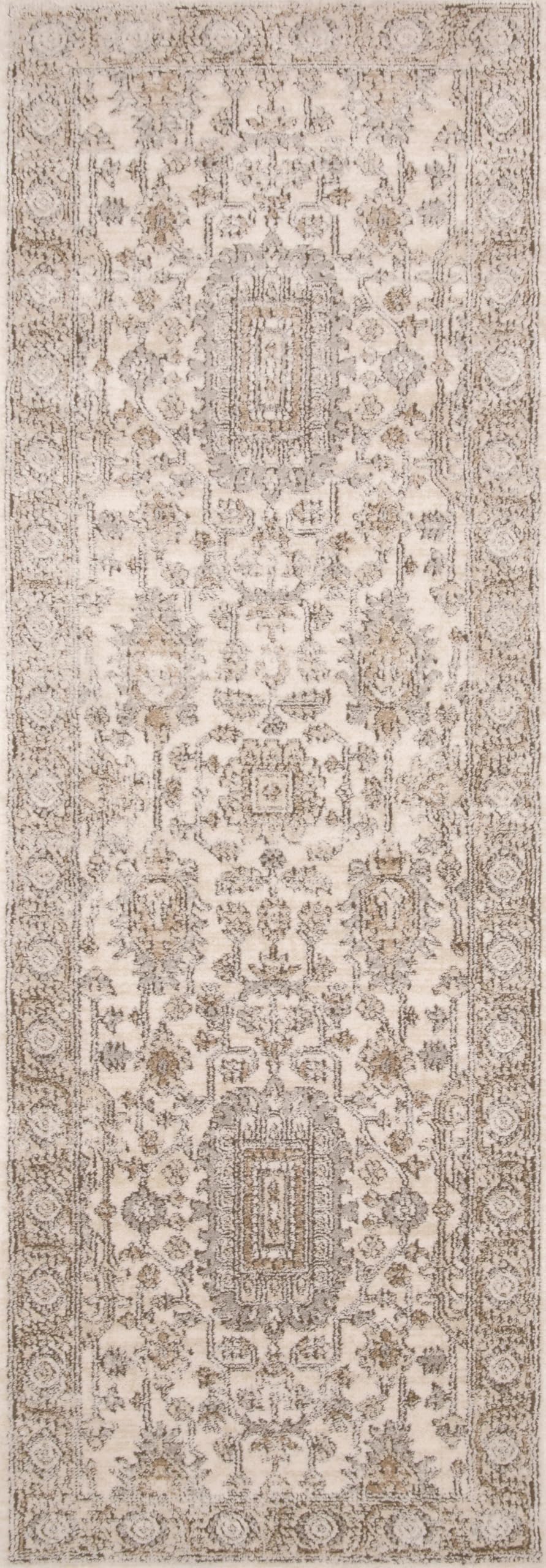 Loloi II Teagan Collection TEA-03 Ivory/Sand 9'-9" x 13'-6", .25" Thick, Area Rug, Soft, Durable, Neutral, Woven, Low Pile, Non-Shedding, Easy Clean, Living Room Rug