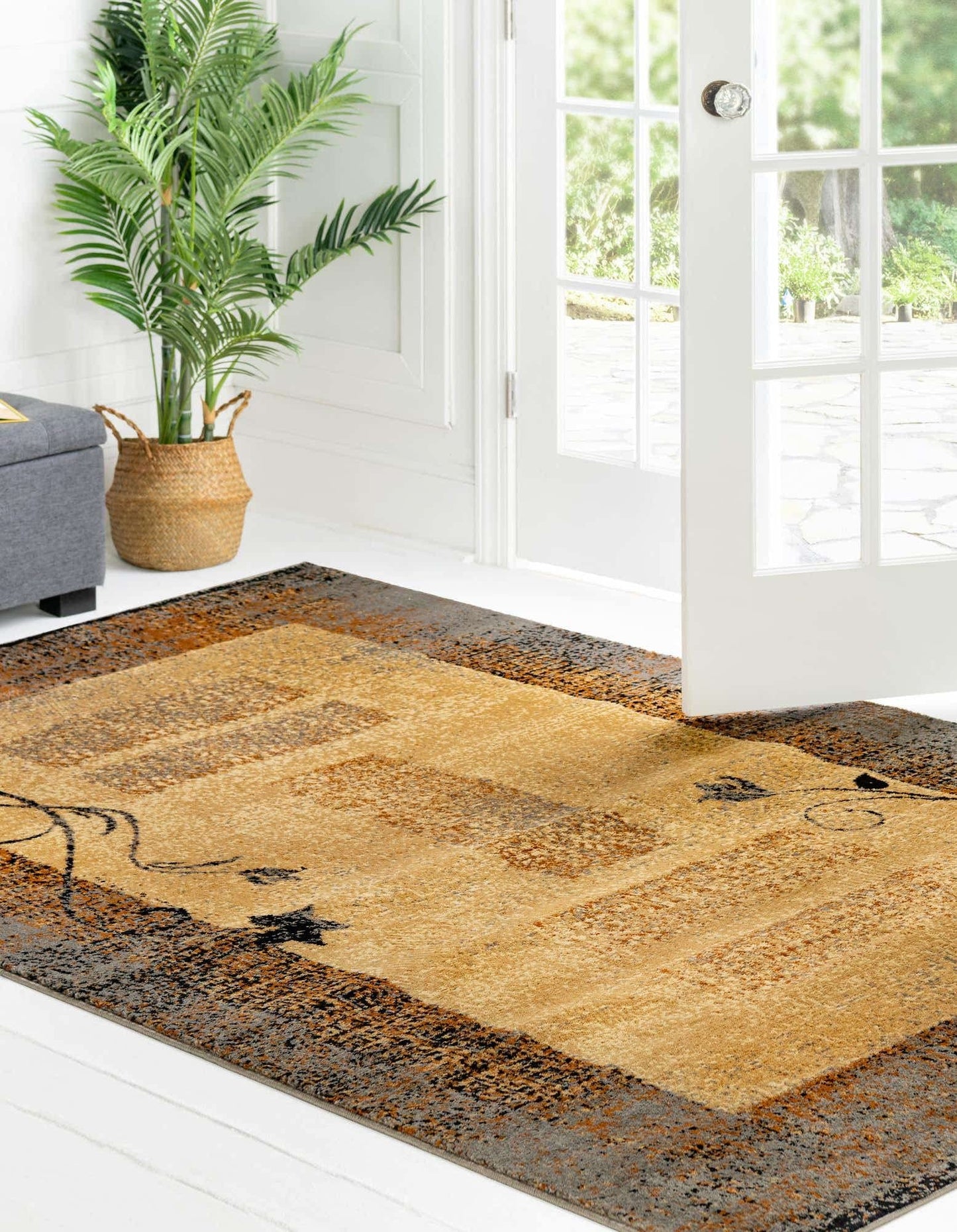 Unique Loom Barista Collection Area Rug - Excelsa (3' 1" x 5' 3" Rectangle, Beige/Brown)