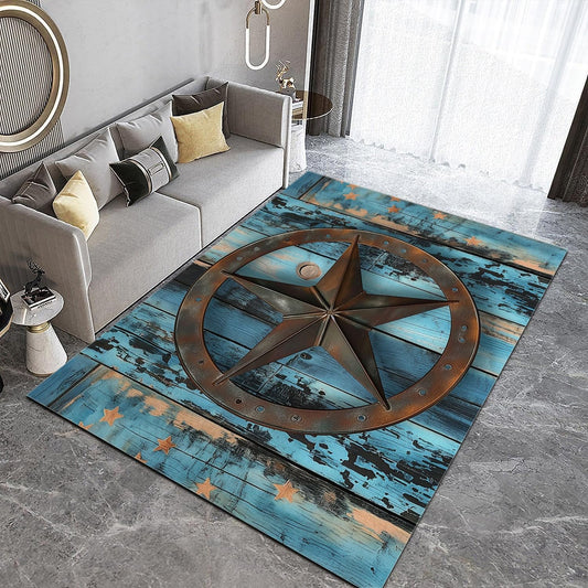 Washable Rug Vintage Rustic Country Style Country Western Rugs Living Room Extra Large, Fluffy Soft Flannel Area Rugs Non Slip, Floor Carpet Easy to Clean for Home Decoration 2x3 ft