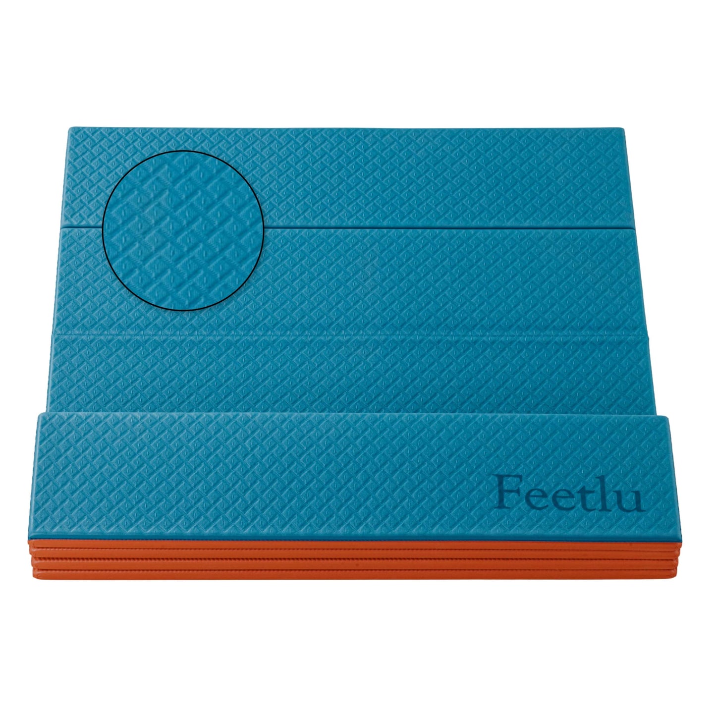 Feetlu Foldable Yoga Exercise Mat, 6mm/8mm/10mm/12mm Thickness, 72 x 24 Inch - Lightweight, Anti-Slip, and Easy to Store for Yoga, Pilates, Home Workouts, and Floor Exercises (Teal/Orange 6mm)