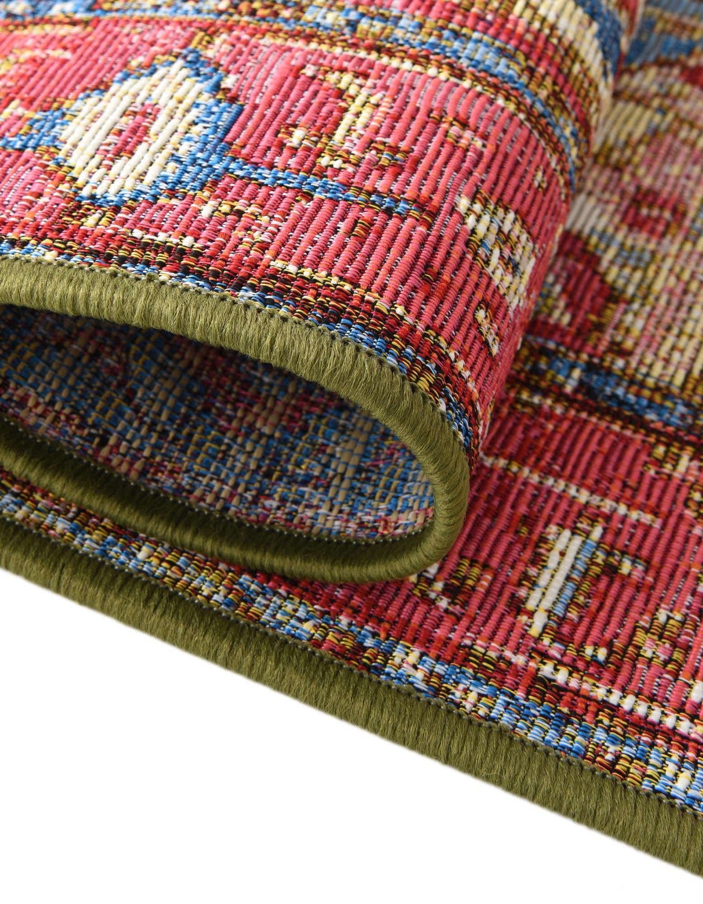 Unique Loom Outdoor Traditional Collection Area Rug - Limon (4' 1" Round Multi/Red)