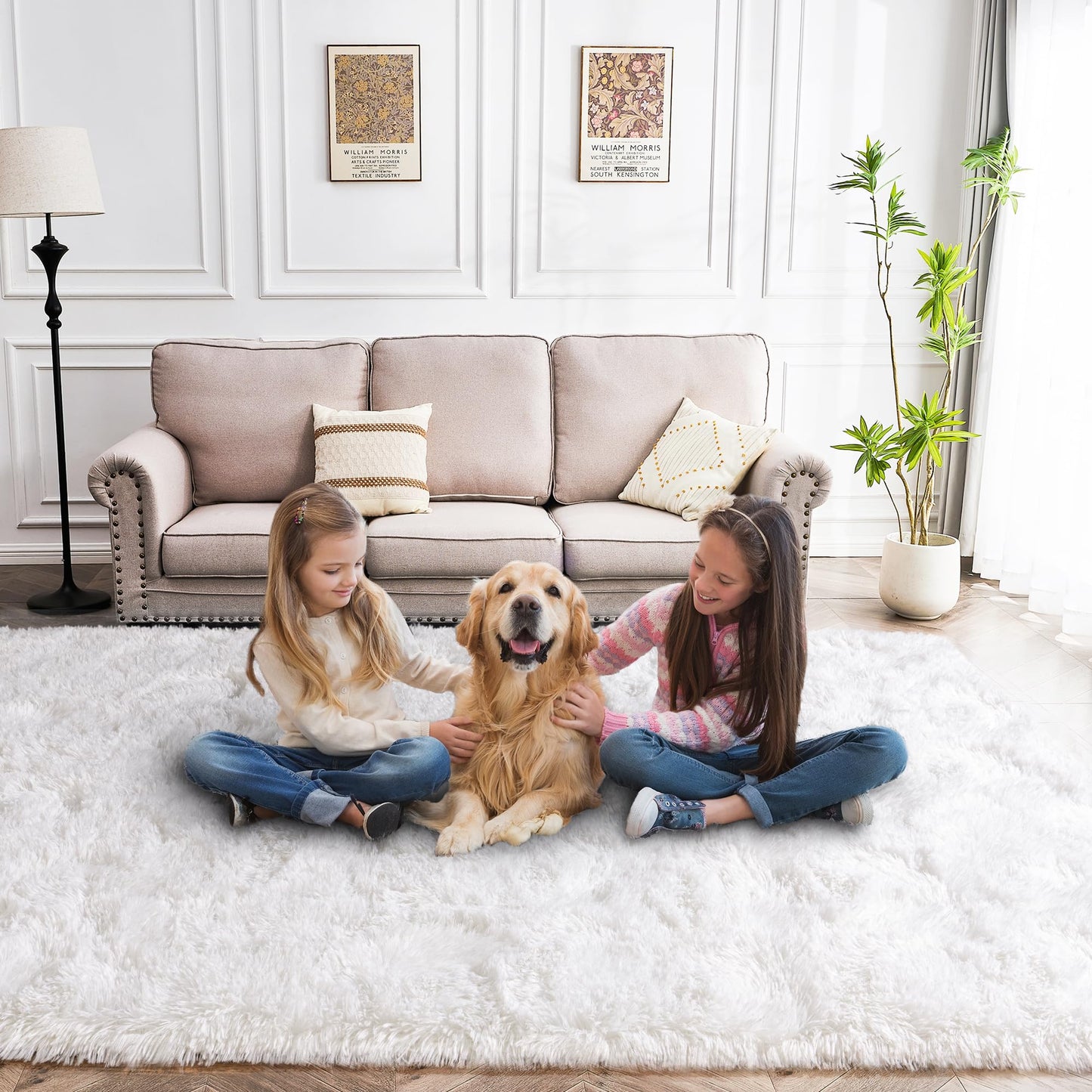 Awaytail 8x10 Carpet Fluffy Rug for Living Room - Large Nursery Thicked Fuzzy Plush Rug for Bedroom 8x10 Area Rugs White