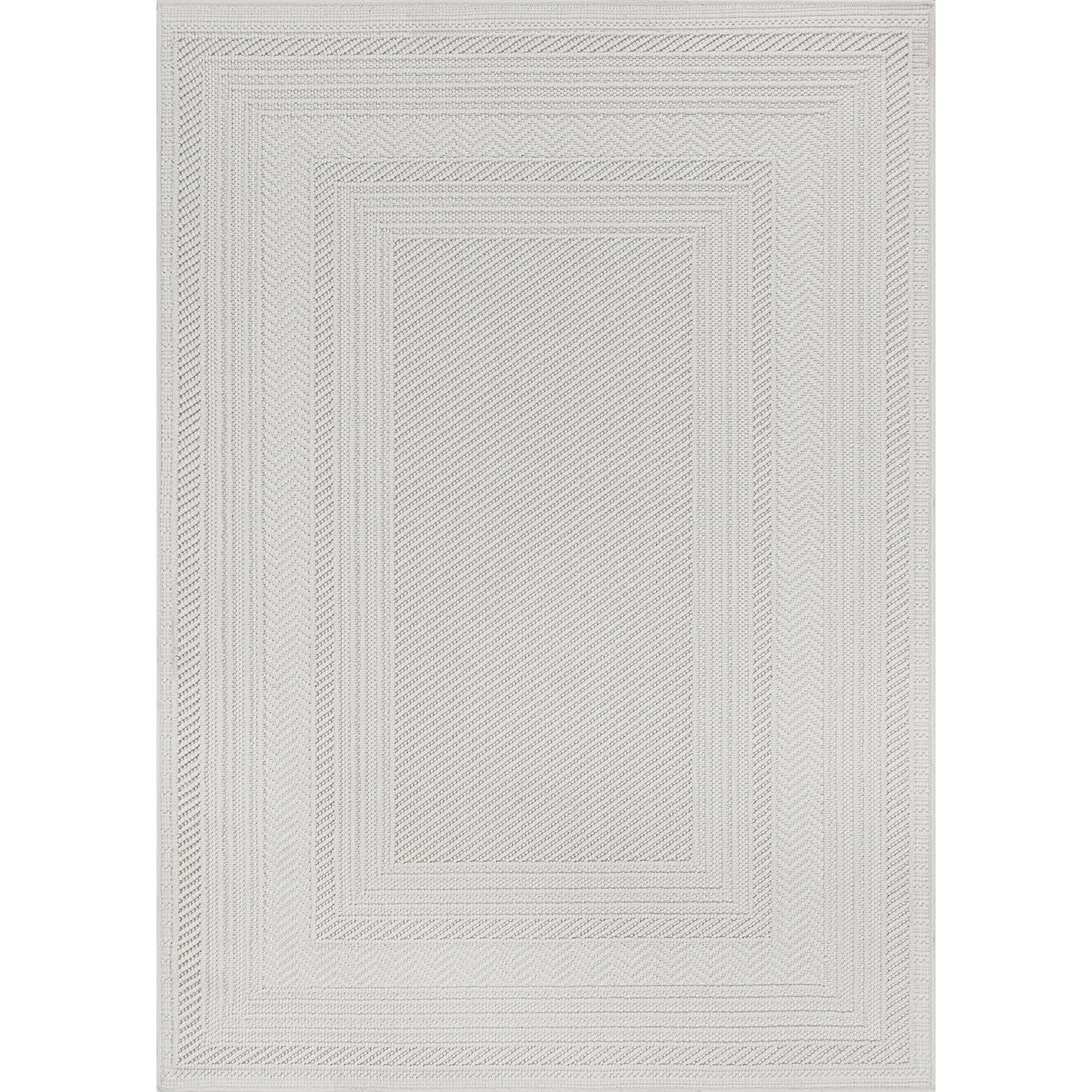 Luul Home Micro Loop Indoor Rug White 5x7 Boho Geometric Neutral Area Rugs for Living Room Soft Luxury Modern Low and High Pile Durable Stain Resistant Non-Shedding Indoor Area Carpet 5 x 7