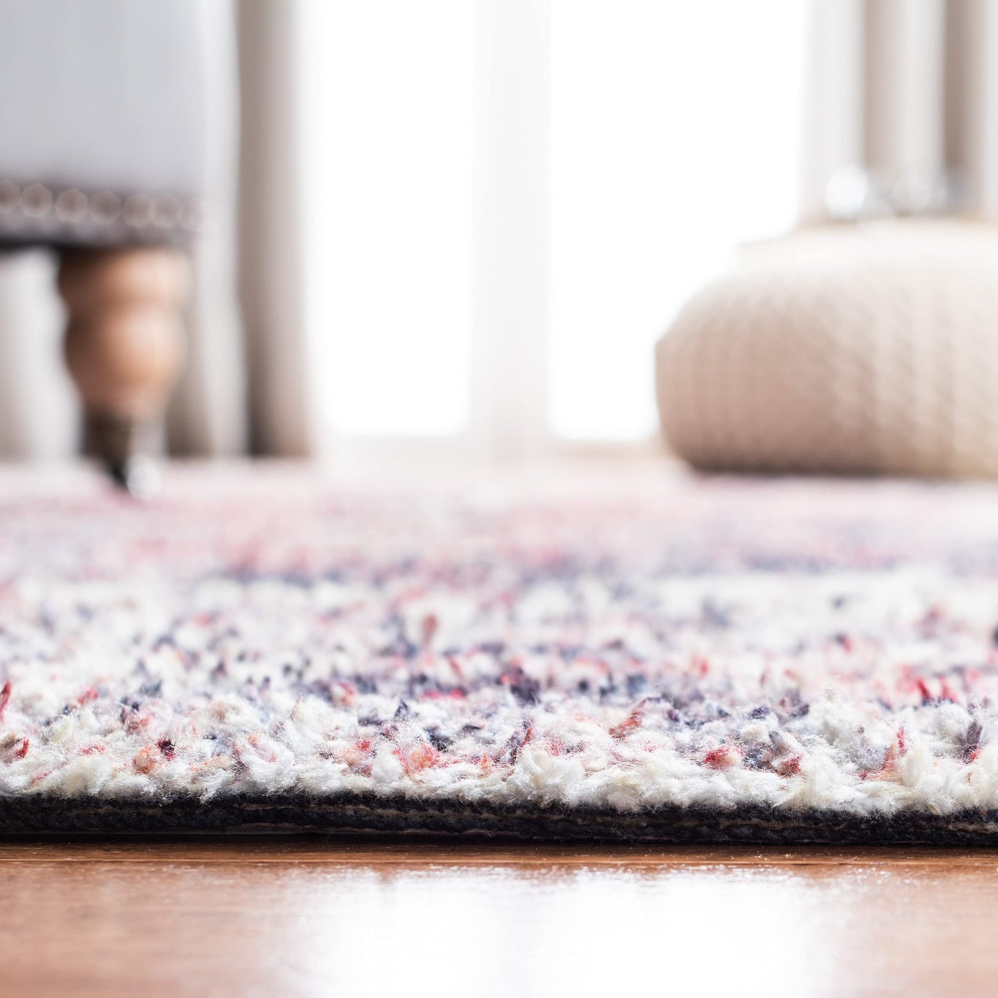 SAFAVIEH Classic Vintage Collection Accent Rug - 3' x 5', Red & Blue, Handmade Oriental Medallion Distressed, Ideal for High Traffic Areas in Entryway, Living Room, Bedroom (CLV203Q)
