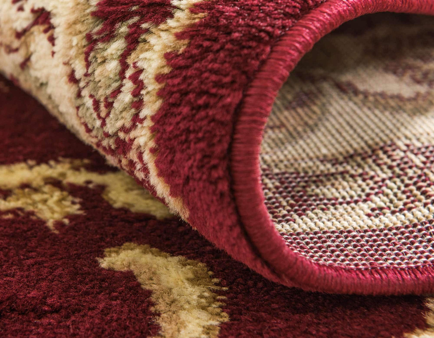Unique Loom Versailles Collection Traditional Classic Medallion Floral Motif Area Rug (3' 3 x 5' 3 Rectangular, Burgundy/ Ivory)