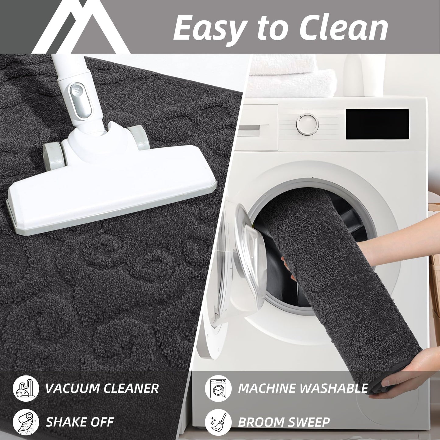 COSY HOMEER Dirt Trapper Door Mat, Absorbent Entry Rugs, 20"x32", Dark Grey