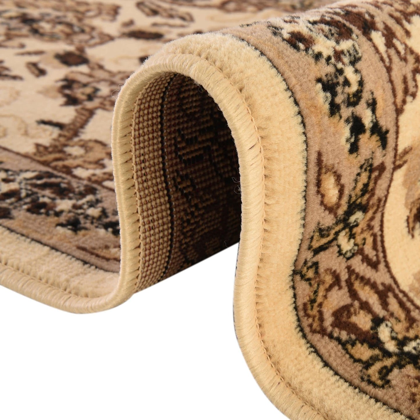 Unique Loom Sialk Hill Collection Area Rug - Washington (5' 3" x 8' Oval Ivory/Black)