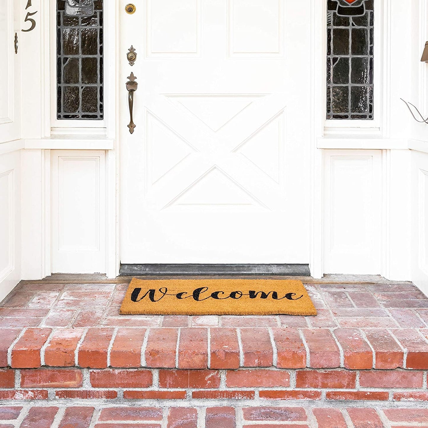 Juvale Welcome Mat Natural Coir Doormat - 30 x 17 in, Natural, Modern - Front Door Mat Outside Entrance & Indoor Entryway
