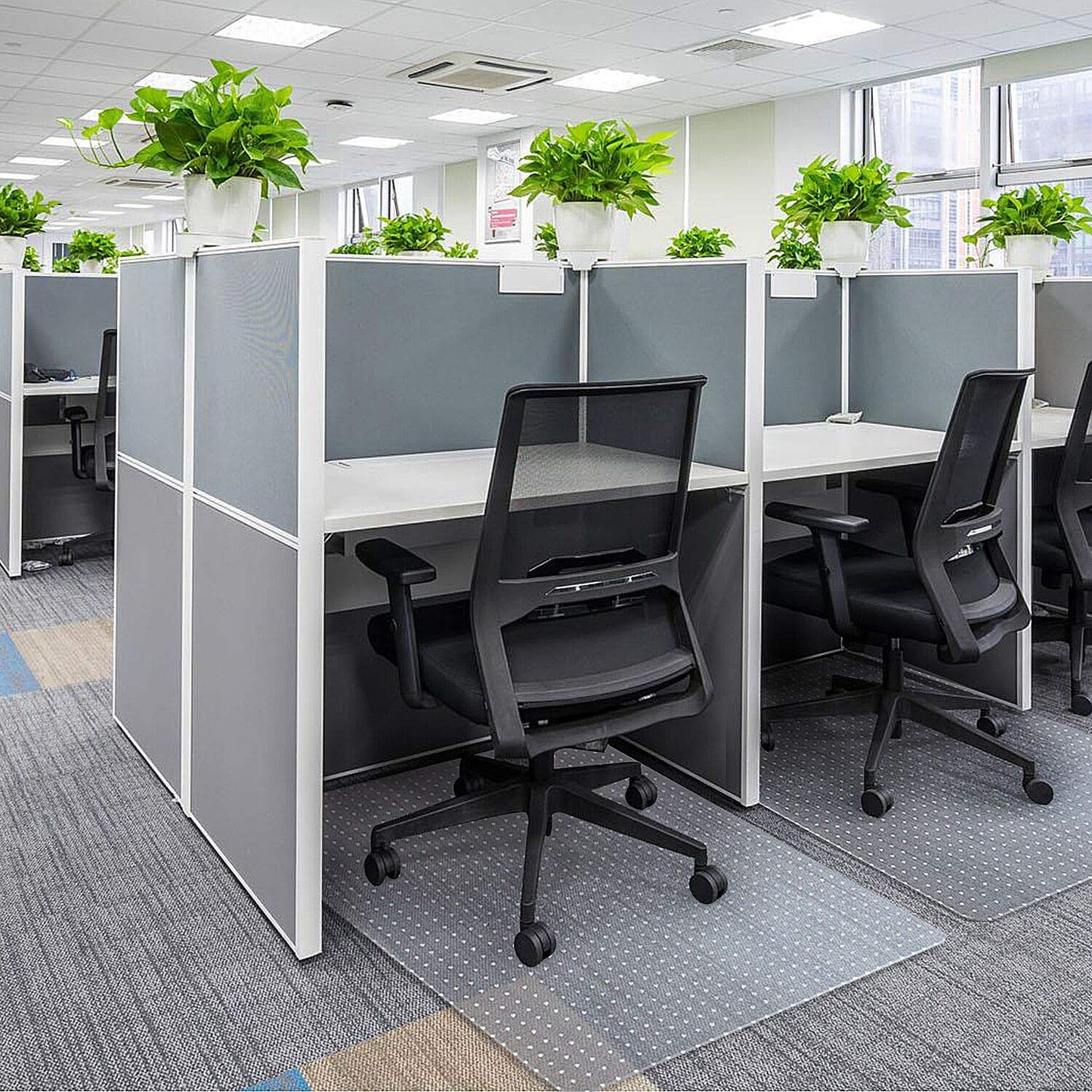 Kuyal Desk Chair Mat for Carpet, 36'' x 48'' Rectangle Transparent Mats for Chairs Good for Desks, Office and Home, Easy Glide, Protects Floors for Low and No Pile Carpeted Floors