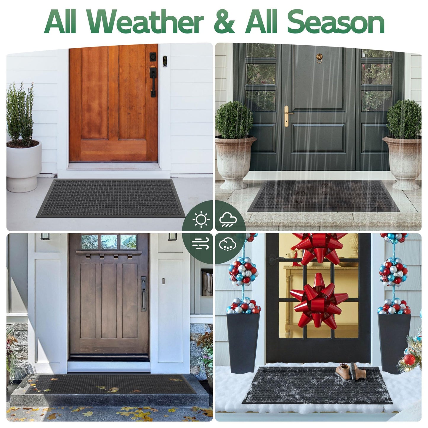 100pointONE Sturdy Indoor Outdoor Front Door Mat Outside Entrance, Extra Large 72" x 36" Doormat for Entryway, Non Slip Backing Welcome Floor Mats for Entry Patio Porch, Low Profile, Grey