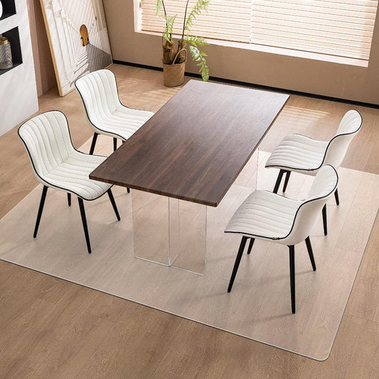 Vicwe Area Mat for Hard Floor, 4'×6' Clear Area Rug for Home, PVC Non-Slip Floor Protector for Dining Room, Large Anti-Scratch Floor Mats for Laundry Room, Kitchen, Bedroom