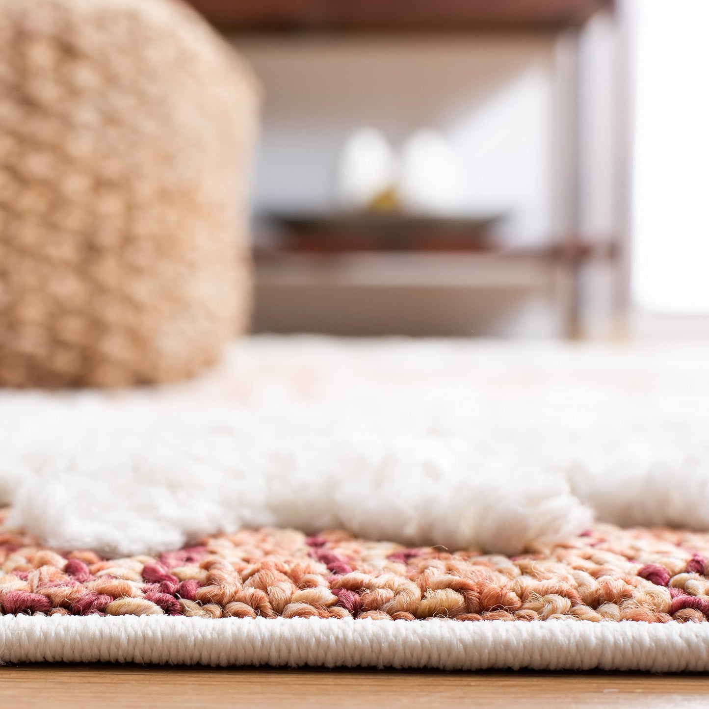 SAFAVIEH Moroccan Tassel Shag Collection Area Rug - 5'3" x 7'6", Orange & Ivory, Boho Design, Non-Shedding & Easy Care, 2-inch Thick Ideal for High Traffic Areas in Living Room, Bedroom (MTS652P)