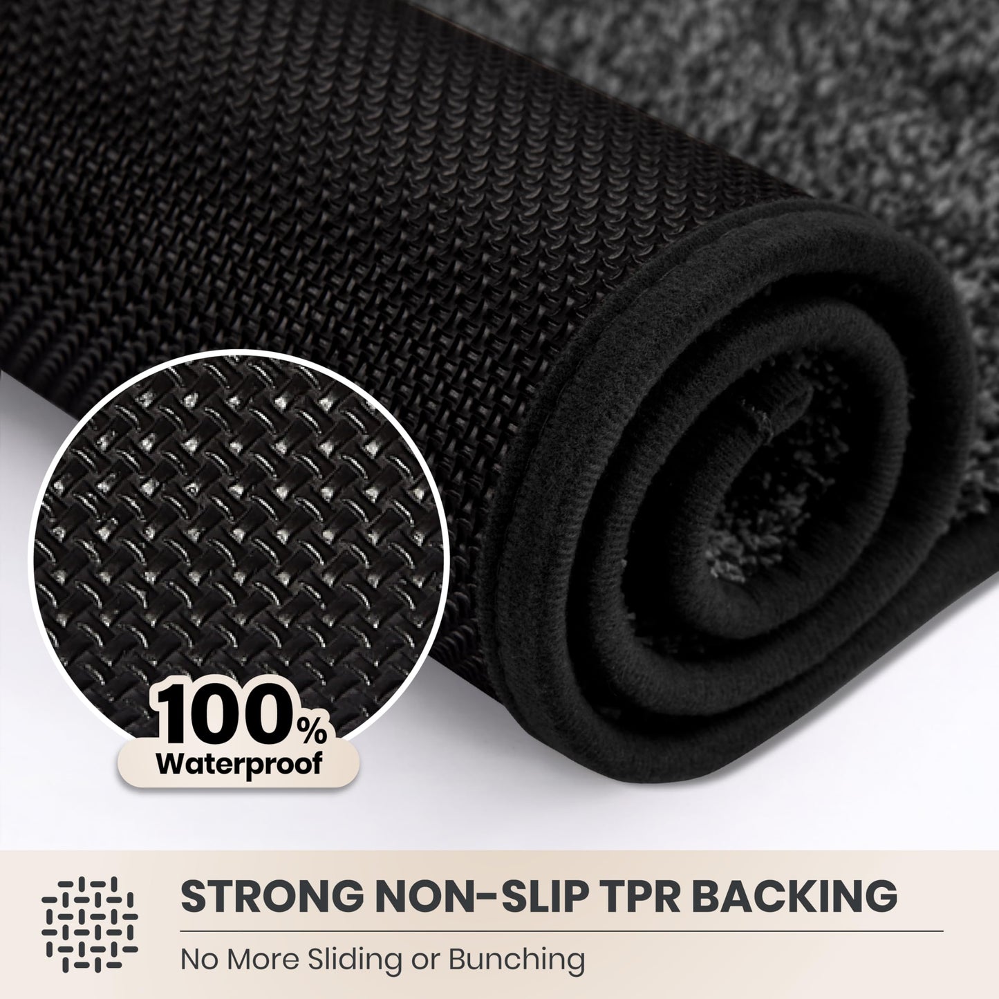 PURRUGS Dirt Trapping Door Mat 24" x 35.5", Non-Slip Machine Washable Entryway Rug, Dog Doormat, Indoor Front Door Mat, Super Absorbent Entry Rug for Muddy Shoes & Paws, Charcoal