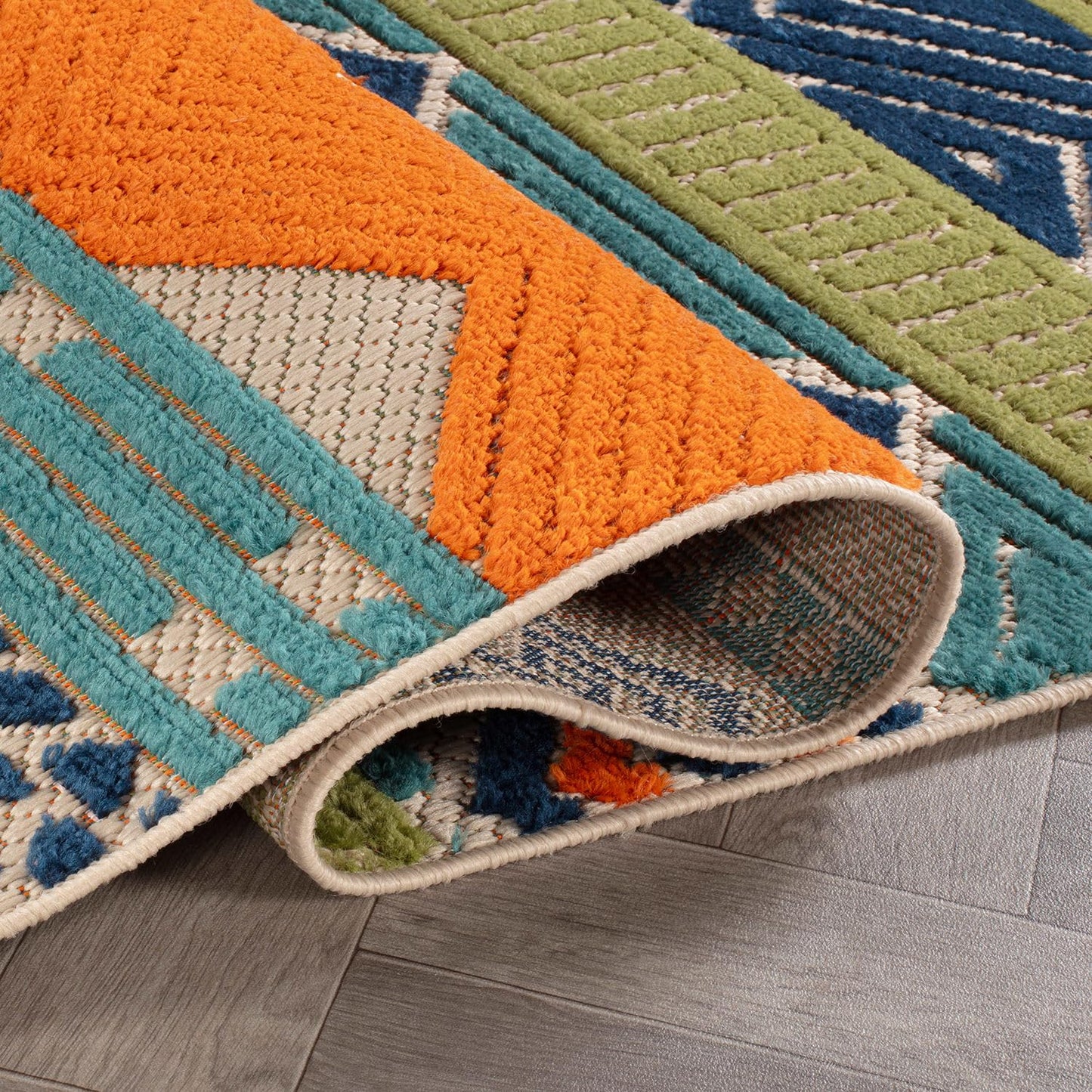Rugshop Multi Marbella Boho Indoor/Outdoor Oval Area Rug for Patio, Deck, Balcony and Living Room Carpet 5' x 7' Oval