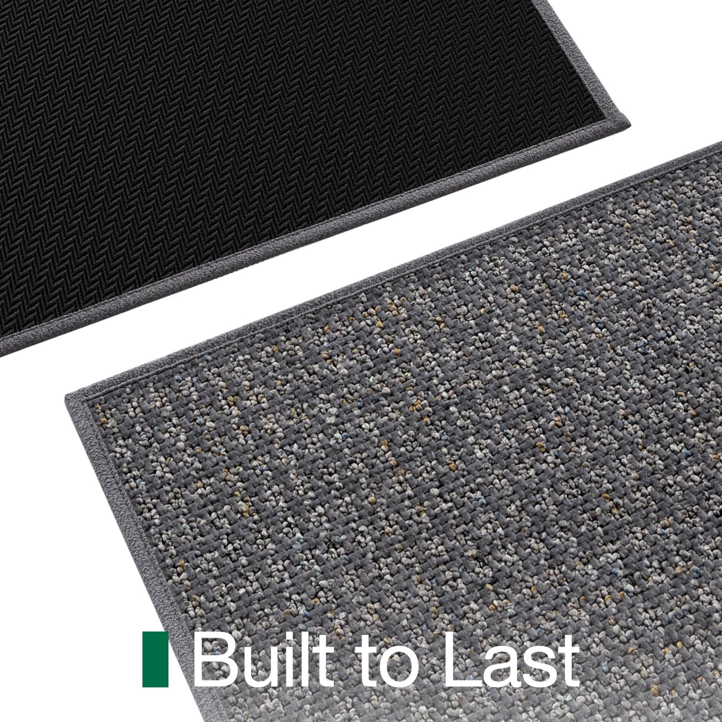 LUMI Thin Indoor Door Mat 32''x48'', Traps Dirt and Moisture, Non-Slip Rubber Backing Mats, Modern Inside Doormat for Home Entrance, Entryway, Patio & Porch, Medium Gray