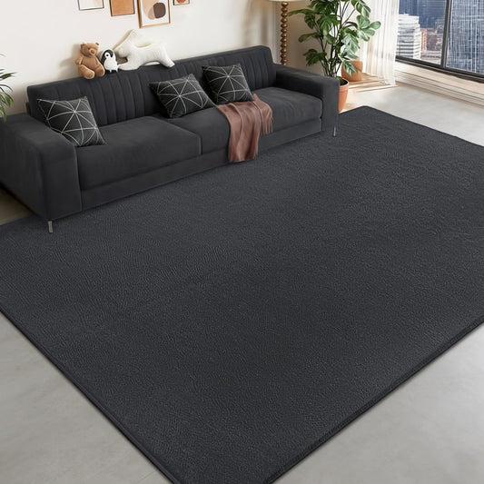 QDUIDU Large Area Rugs for Bedroom Living Room - 5x8 Feet Ultra Soft Dark Grey Rug Thickened with Memory-Foam, Solid Modern Minimalist Carpets for Home Decor, Non-Slip and Comfy Nursery Room Rugs