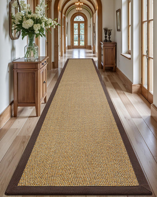 LUMI 3x8 Sisal Runner Rug Non Slip for Hallway, Natural Rustic Carpet No Shedding, Farmhouse Braided Area Mat Indoor High Traffic for Living Room, Entryway, Kitchen, Laundry