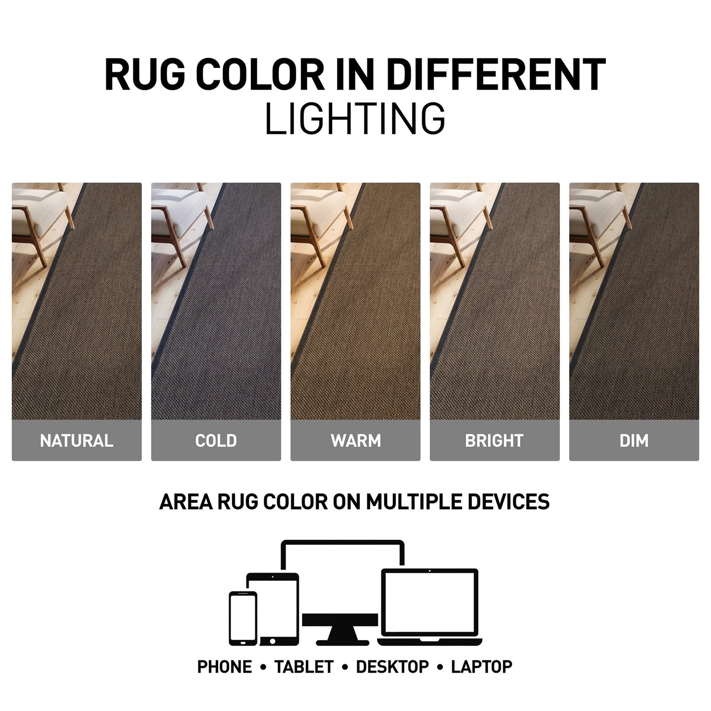 Rugshop Diamond Grid Indoor Outdoor Flat Woven Area Rug,Natural Jute-Style, Easy-Care Patio Rug for Backyard Porch Deck Balcony, 4' x 6' Dark Gray/Natural