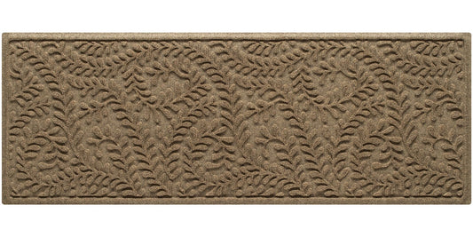 WaterHog Boxwood Front Door Mat Indoor Outdoor Entrance, Absorbent All-Weather Doormat with Non-Slip Rubber Backing, Dirt & Moisture Trapper, Low Profile & Easy Clean, Made in USA, 22"x59" Camel