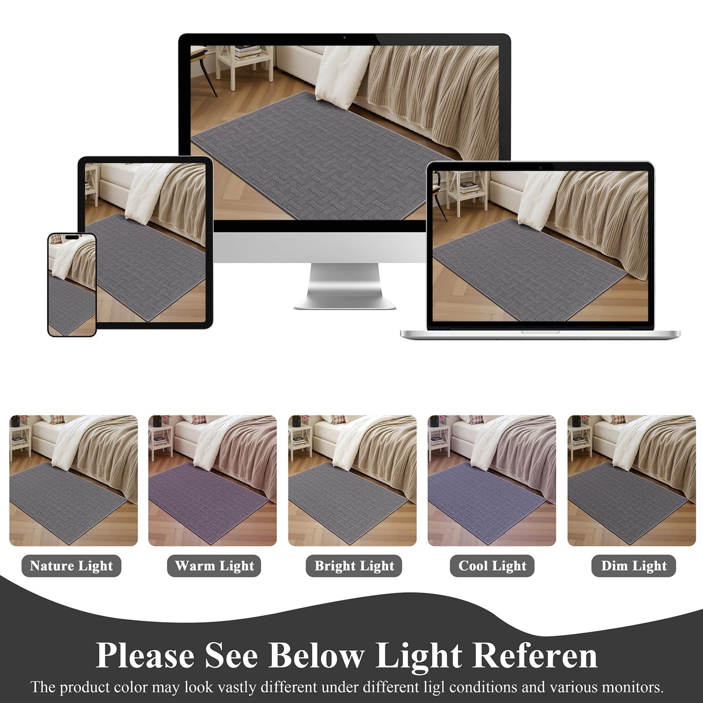 Ileading Indoor Door Mat 32"x48", Absorbent Dog Muddy Paws Mat, Low-Profile Entrance Runner Carpet with Non-Slip Rubber Backing, Washable Inside Welcome Mat for Hallway,Entryway,Kitchen (Grey)
