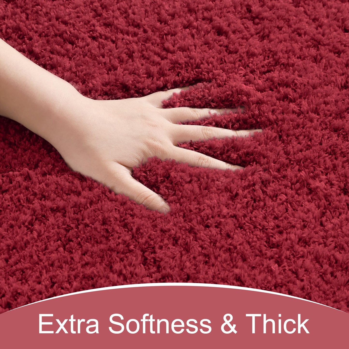 AROGAN Luxury Long Bathroom Runner Rug, 24x60 Inch Thick Soft and Absorbent Microfiber Non Slip Bath Mat, Rubber Backing Christmas Bath Rugs Carpets, Washable Plush Mats for Shower Floor, Red