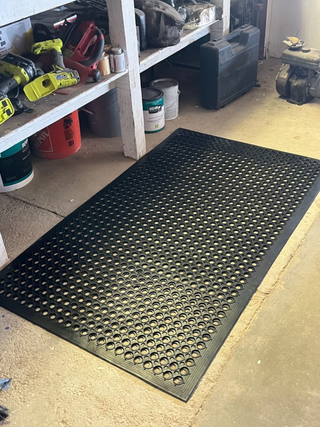 Uniboho Outdoor Rubber Floor Mats Anti Slip Commercial Resturant Kitchen Mat Rubber Drainage Mat 35x24 Inch Heavy Duty Door Mat for Garage Garden Indoor Outside Industral Pool Entrance Bar Wet Area