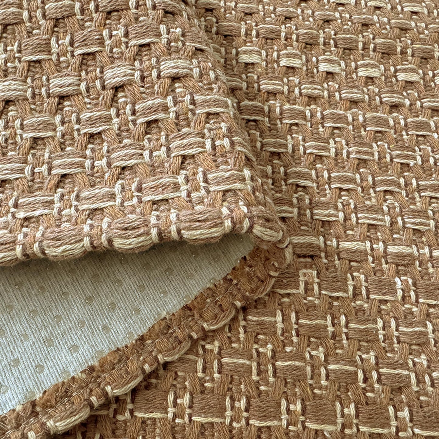 winolive Kitchen Rugs,Kitchen Mats for Floor,Non Slip Washable 20"x 30"+20"x 48" Neutral Braided Rug,Faux Jute Rug with Non Slip Backing for Kitchen,Solid,Easy Clean,Area Rugs Sets of 2Pcs,Tan Brown