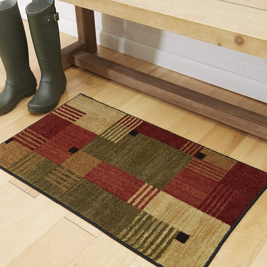 Mohawk Home Alliance Modern Geometric 1' 8" x 2' 10" Area Rug - Red - Perfect for Living Room, Dining Room, Office