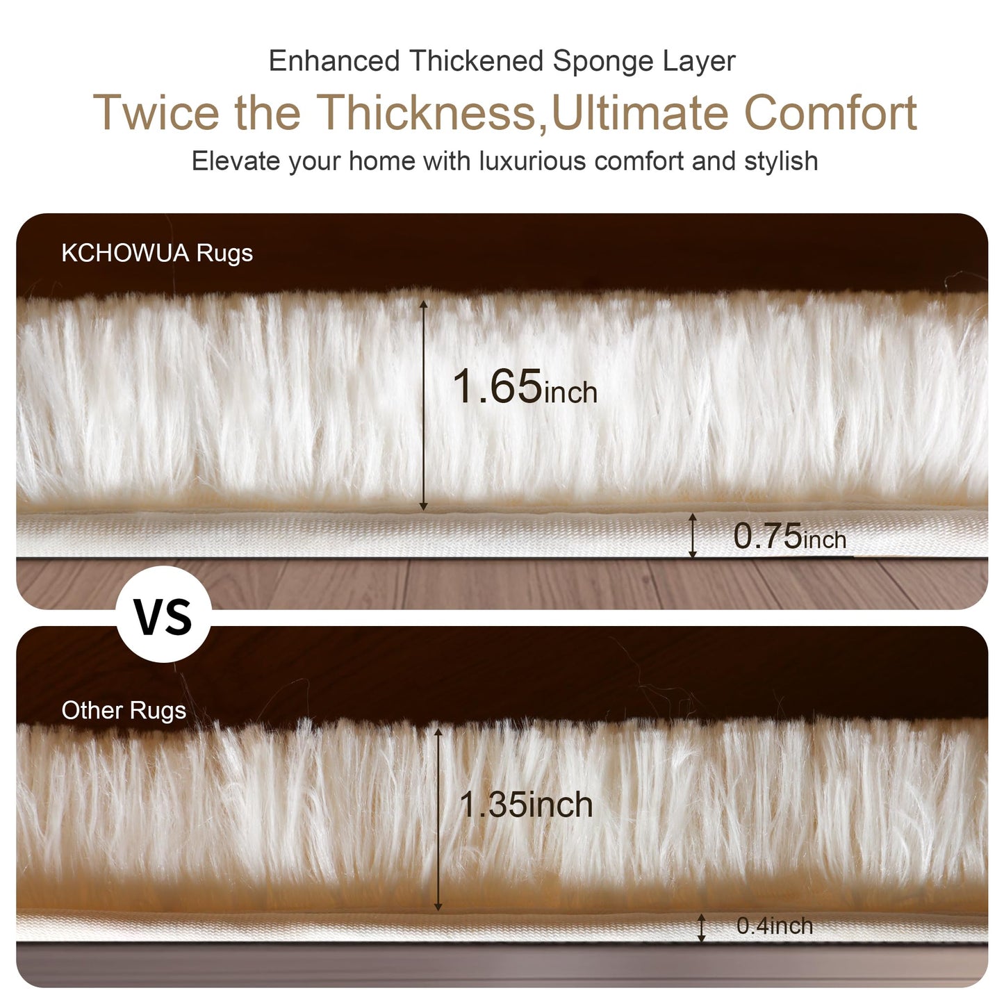 KICHOWUA Thick Area Rug Cream White Fluffy Shag 3x5 for Girls Bedroom, Soft Plush Fuzzy Shagggy Carpet for Living Room, Thickened Washable Non-Slip Furry Rug for Kids Toddler Boys Dorm Nursery, Ivory