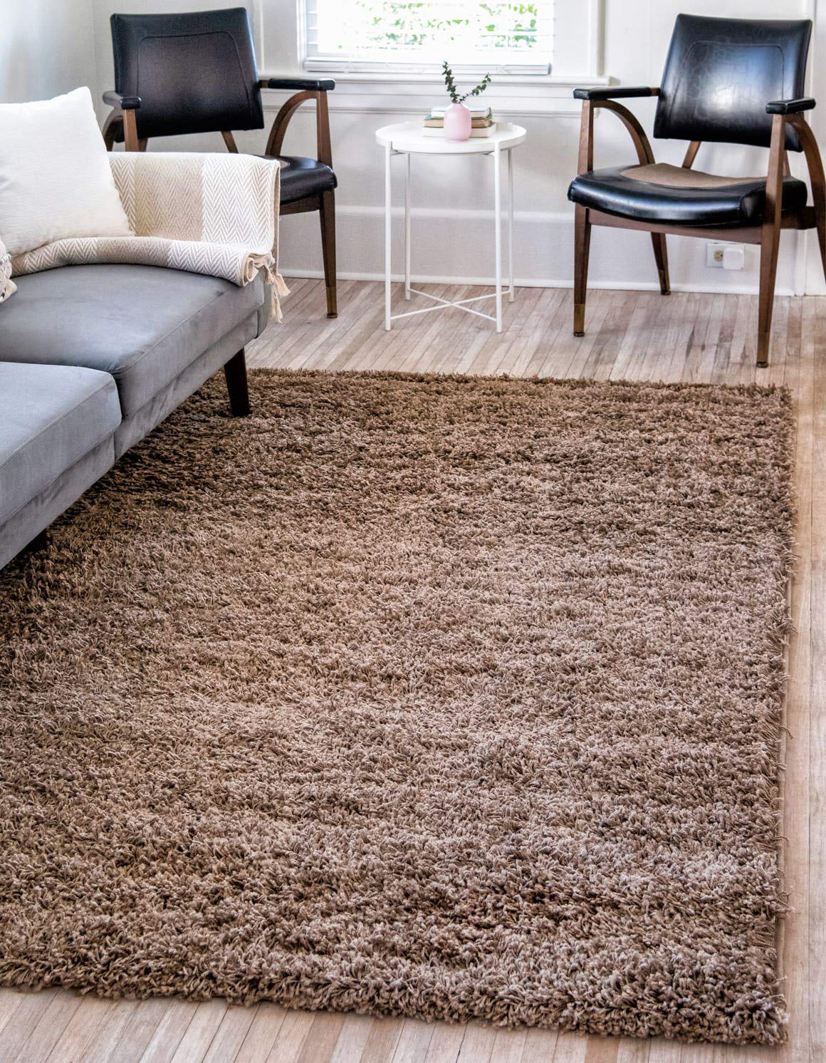 Unique Loom Solid Shag Collection Area Rug (3' 1" x 5' 3" Rectangle, Sandy Brown)