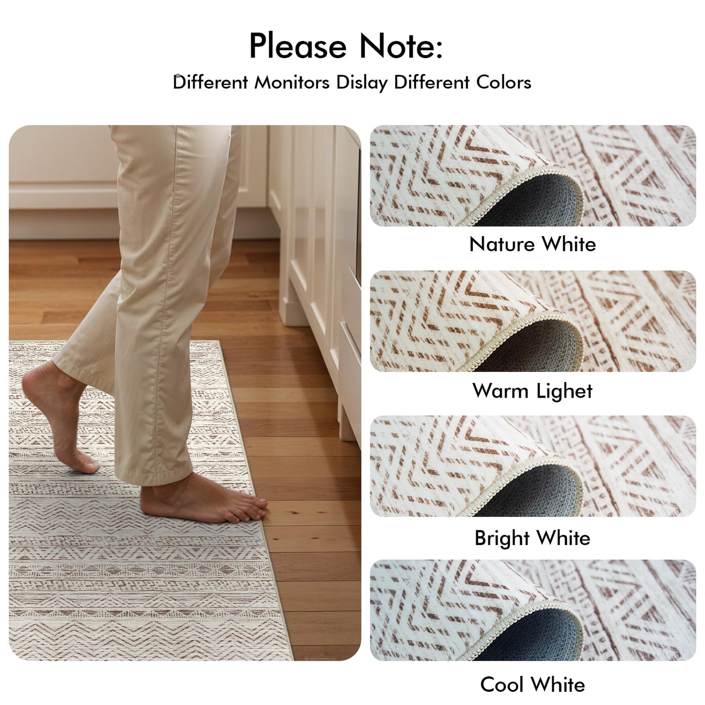 2x3 Washable Entryway Area Rug: Moroccan Small Runner Rug for Hallway Soft Modern Non Slip Door Mat with Rubber Backing Low Pile Thin Floor Carpet for Kitchen Bathroom Bedroom Indoor(Beige,2x3)