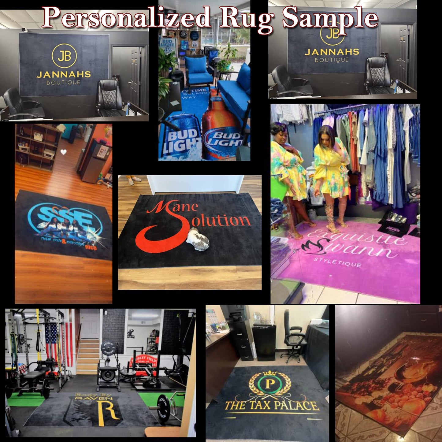 InterestPrint Made in USA Floor Rugs Mat Custom Add Your Logo/Text/Image Here Modern Carpet for Decorative Bedroom Living Room Office Garden Area Rug(Multi Size)