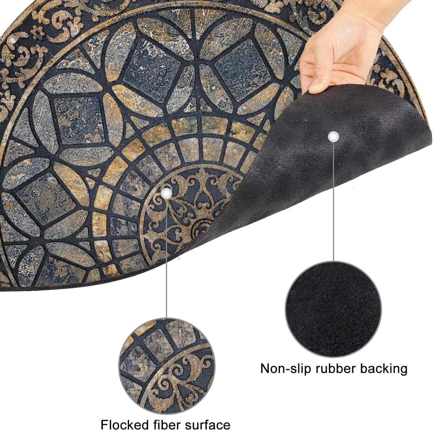 CHICHIC Entrance Door Mat Large 24 x 36 Inch Entry Way Doormat Front Door Rugs Outdoors Heavy Duty Welcome Mat Non Slip Rubber Back Low Profile for Garage, Patio, High Traffic Area, Grey