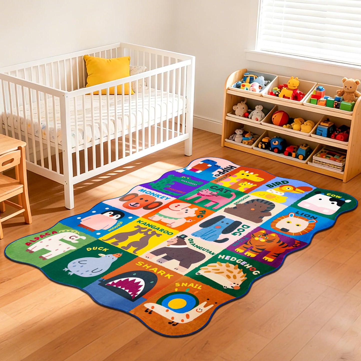 Kids Rugs for Playroom,3x5 Feet Upgrade Ultra Non Slip Area Rug, Washable Play Mat Rug Cute Animal Carpet for Classroom Toddler Nursery Kids Room Decor