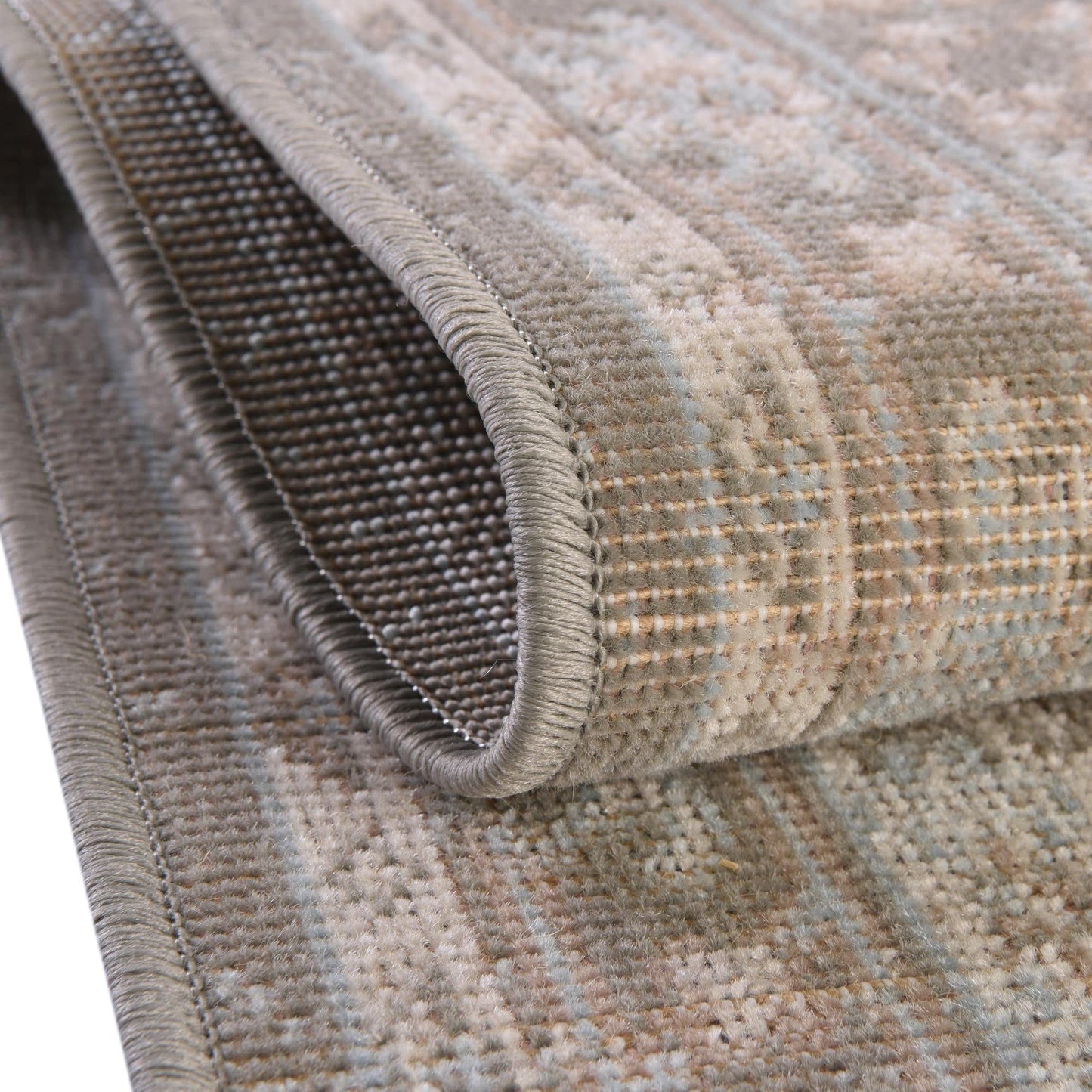 Unique Loom Whitney Collection Area Rug - Milano (5' 1" x 8' Oval, Cloud Gray/ Ivory)