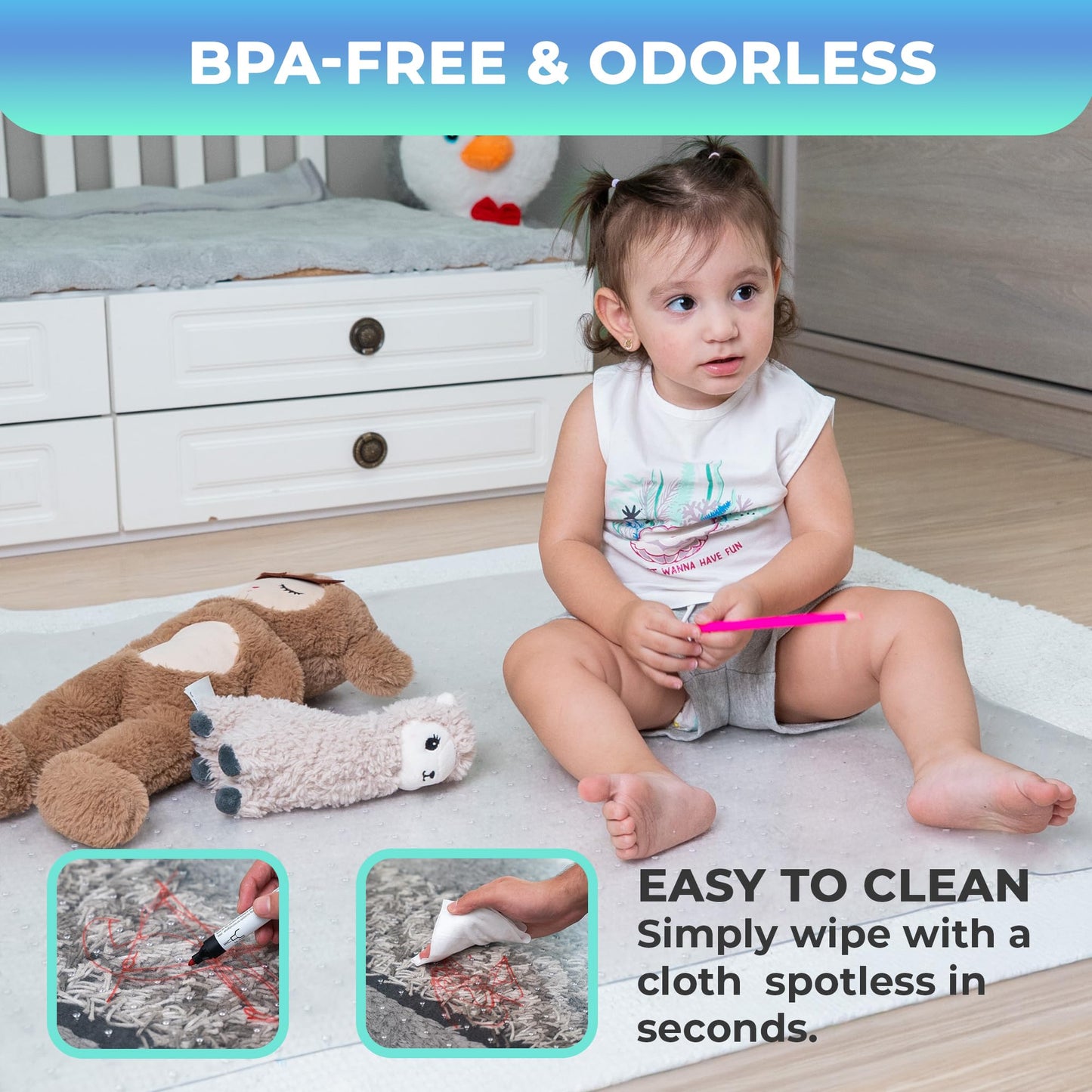 Chair Mat for Carpet 30x48 Inch Office Desk Floor Protector, Computer Chair Mat for Carpet, Durable Carpet Protector Mat, Anti Slip Office Chair Mat Carpet, Chair Mat for Hardwood Floor (Carpet-Floor)