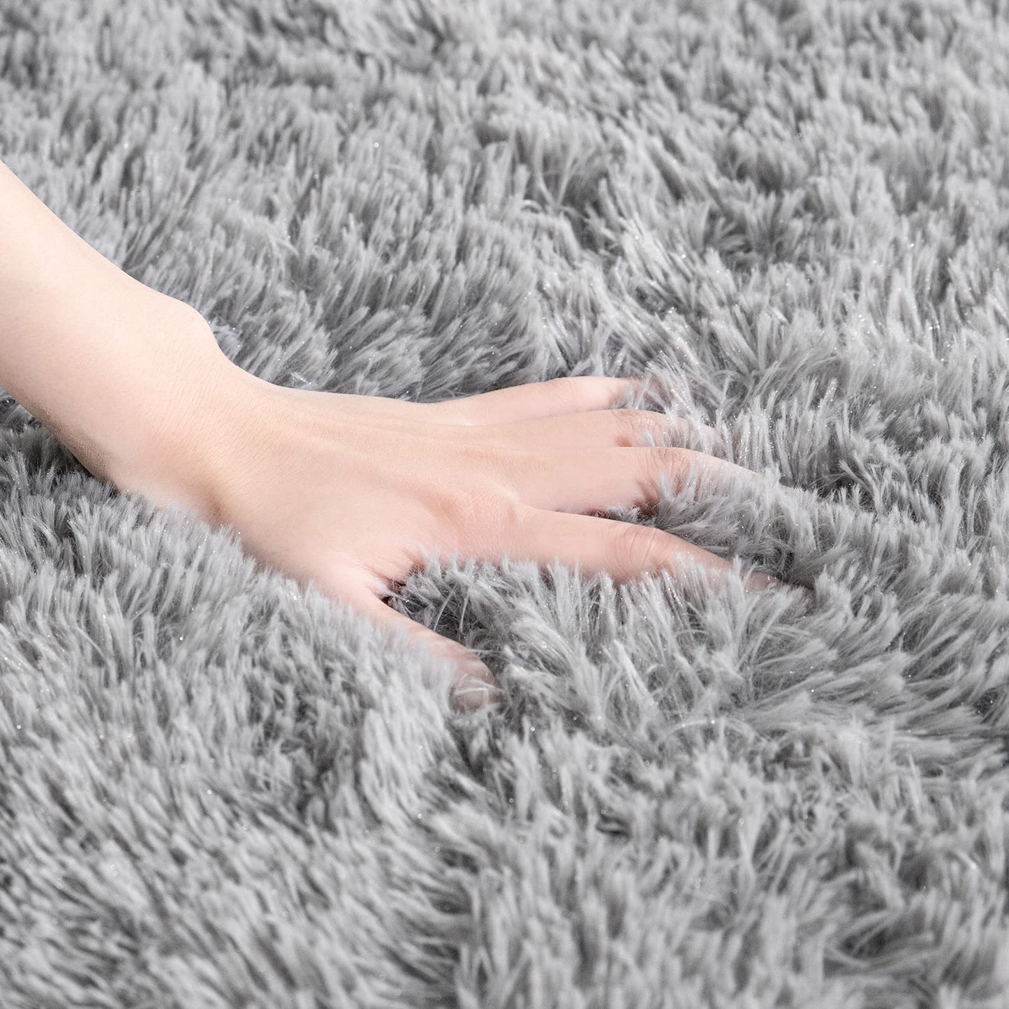 AROGAN Luxury Soft Area Rugs for Bedroom Living Room Plush Shag Rug 4x6 Feet, Grey Fluffy Rug for Kids Girls Playroom Dorm, Shag Shag Fuzzy Carpets Plush Rug for Teen Boys Nursery