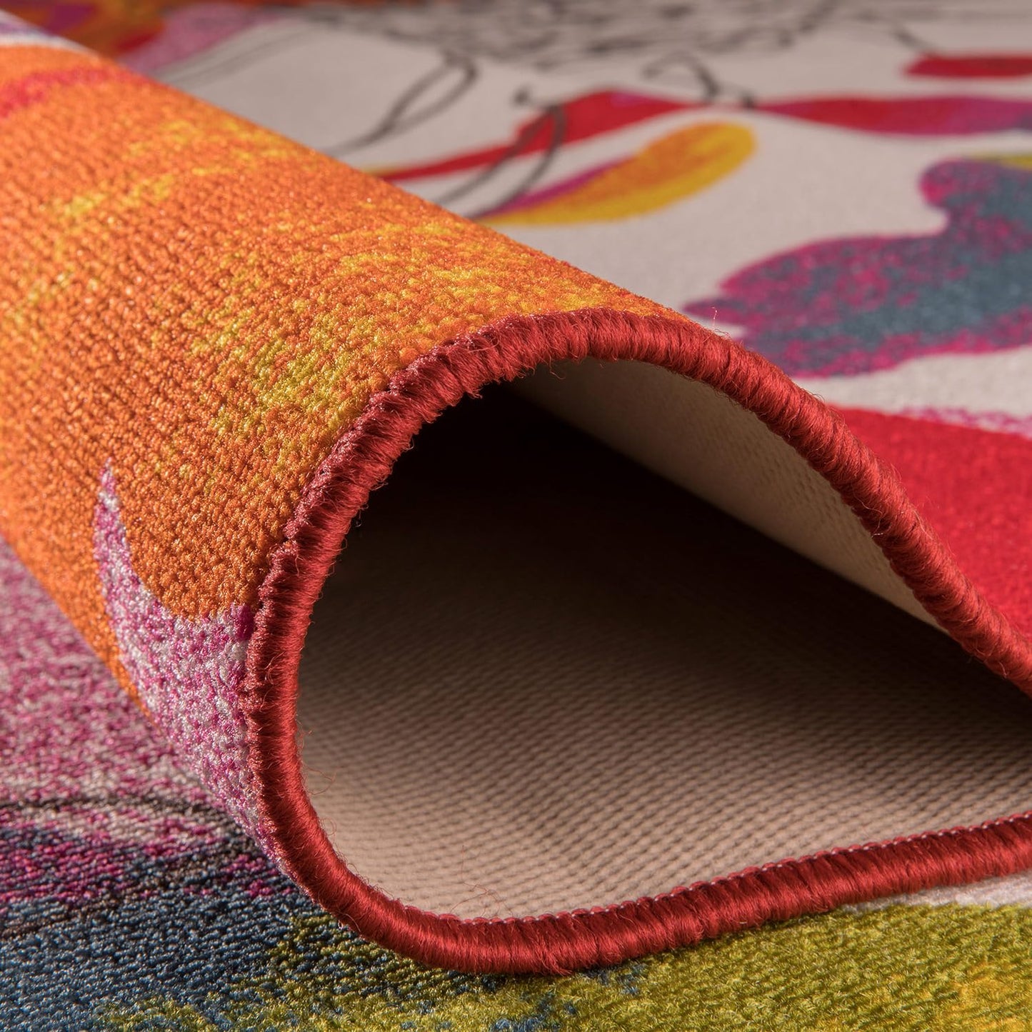 Rugshop Modern Bright Flowers Non-Slip (Non-Skid) for Entryway,Doormat,Kitchen,Foyer Area Rug 2'7" x 4' Multi
